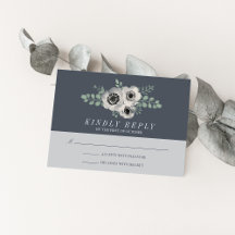 Anemone und Eucalyptus Wedding RSVP Response