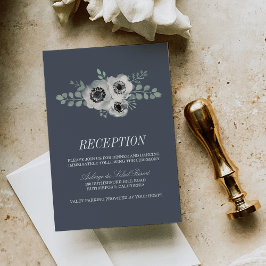Anemone und Eukalyptus Wedding Reception Card Begleitkarte