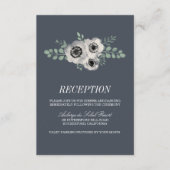 Anemone und Eukalyptus Wedding Reception Card Begleitkarte (Vorderseite)