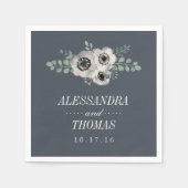 Anemone und Eukalyptus Wedding Serviette (Vorderseite)