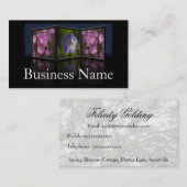 Anemone und Gänseblümchen Tryptych Visitenkarte (Vorne/Hinten)