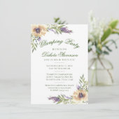 Anemone und Lavender | Blumengrün Glamping Einladung (Stehend Vorderseite)