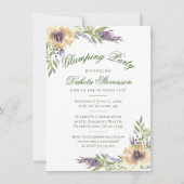 Anemone und Lavender | Blumengrün Glamping Einladung (Vorderseite)