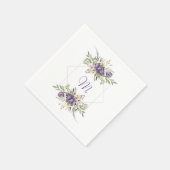 Anemone und Lavender | Lila Hochzeit und Elfenbein Serviette (Ecke)