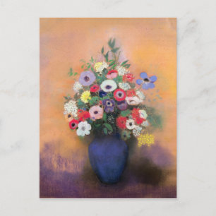 Anemone und Lila in einer Blauen Vase, nach 1912 Postkarte