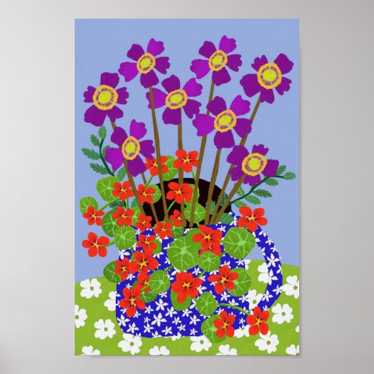 Anemone und Nasturtium-Poster Poster (Vorne)