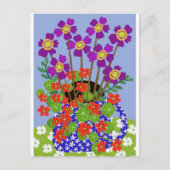 Anemone und Nasturtium Postkarte (Vorderseite)