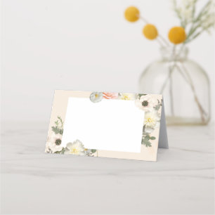 Anemone und Peony Bloom Wedding Blush Platzkarte