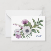 Anemone und Thistle RSVP-Karte