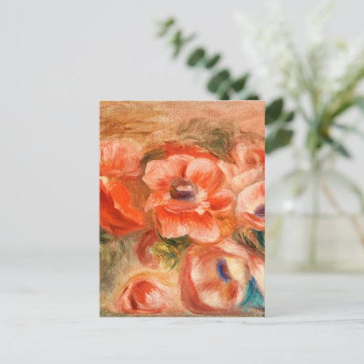 Anemone von Renoir Impressionist Painting Postkarte (Stehend Vorderseite)