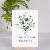 Anemone Watercolor Hochzeitsvorlage für die Tischn Mitteilungskarte