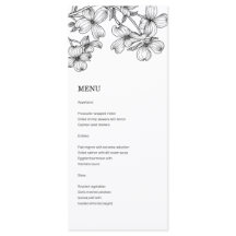 Anemone Wedding Menu
