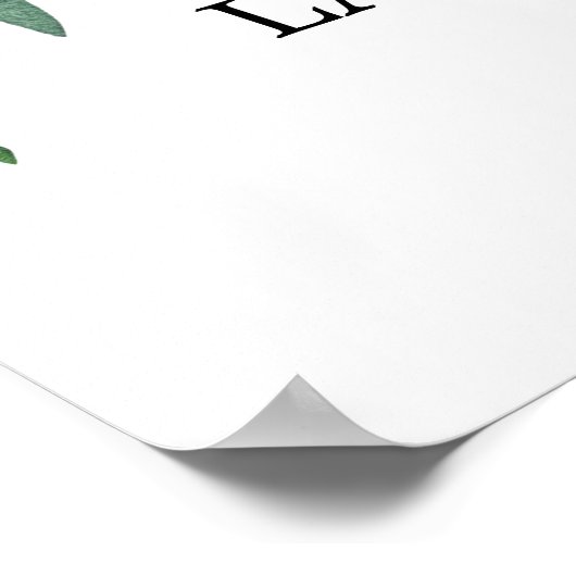 Anemone Wedding Welcome sign Poster (Ecke)