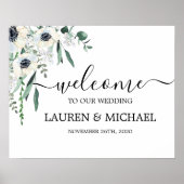 Anemone Wedding Welcome sign Poster (Vorne)