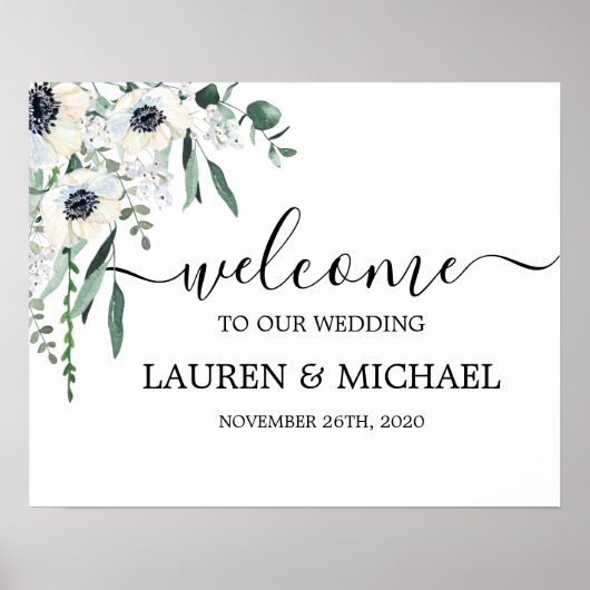 Anemone Wedding Welcome sign Poster (Vorne)