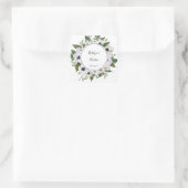 Anemone White Floral Vielen Dank Quadratischer Aufkleber (Tasche)