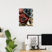 Anemone wild flowers poster (Heimbüro)