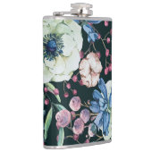 Anemone-Wildblumen: Vintages Wasserfarbmuster Flachmann (Rechts)