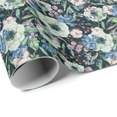 Anemone-Wildblumen: Vintages Wasserfarbmuster Geschenkpapier (Rolleneckpunkt)