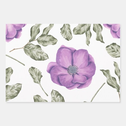Anemone Wrapping Paper Sheets Geschenkpapier Set (Vorderseite)