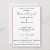 Anemone zur Einladung von Hochzeiten in blasser Ro (Rückseite)