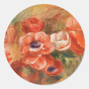 Anemonen (2) von Auguste Renoir Runder Aufkleber