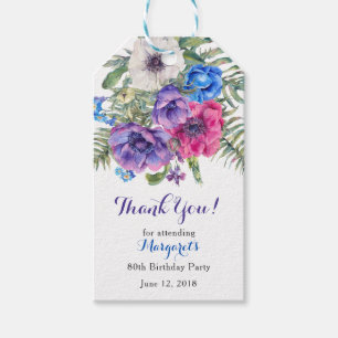 Anemonen-Blumen-Blumen80. Geburtstag danken Ihnen Geschenkanhänger