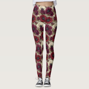 Anemonen Blumen Mutterschaft Anemonen Akzent Leggings