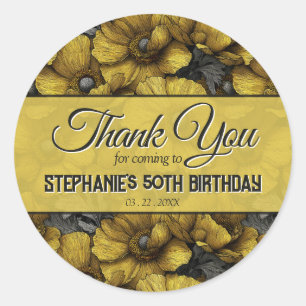 Anemonen-Blüten-Überraschung-Geburtstagsfeier Runder Aufkleber