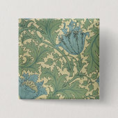 "Anemonen" Entwurf (Gewebe) Button (Vorderseite)