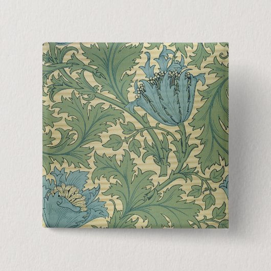 "Anemonen" Entwurf (Gewebe) Button (Vorderseite)