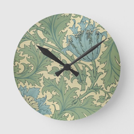 "Anemonen" Entwurf (Gewebe) Runde Wanduhr (Vorderseite)