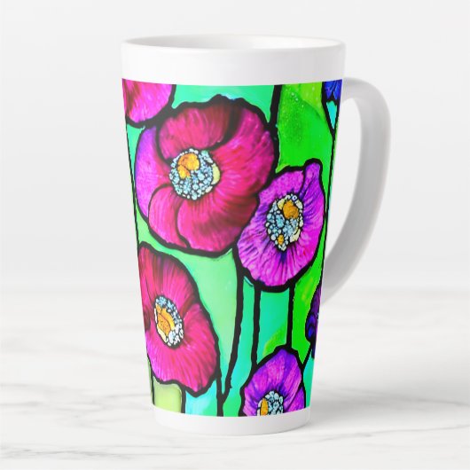 Anemonen Glas Kunst Milchtasse (Rechte Ecke)