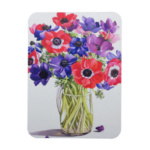 Anemonen in einem Glaskrug 2007 Magnet