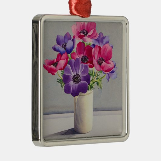 Anemonen Silbernes Ornament (Rechts)