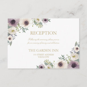 Anemonen-Strauß-Empfangskarte Begleitkarte
