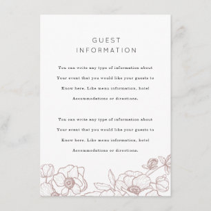 Anemonen-Sträußchen-Hochzeitseinlage Begleitkarte