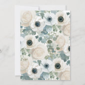 Anemonen und Eukalyptus-Kreuz Erste Heilige Kommun Einladung (Rückseite)