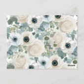 Anemonen und Eukalyptus-Kreuz Erste Heilige Kommun Postkarte (Rückseite)