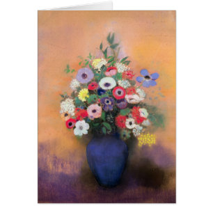 Anemonen und Flieder in einem blauen Vase, nach