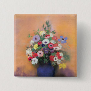 Anemonen und Flieder in einem blauen Vase, nach Button