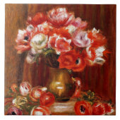 Anemonen von Pierre Renoir, Kunstmalerei, Fliese (Vorderseite)