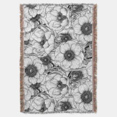 Anemonengarten in Schwarzweiß Decke (Vorderseite Vertikal)