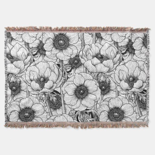 Anemonengarten in Schwarzweiß Decke (Vorderseite)