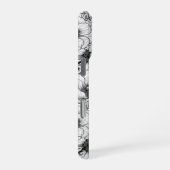 Anemonengarten in Schwarzweiß iPhone Hülle (Rechte Seite)