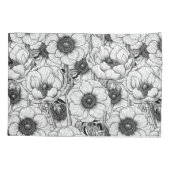 Anemonengarten in Schwarzweiß Kissenbezug (Rückseite)