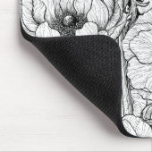 Anemonengarten in Schwarzweiß Mousepad (Ecke)