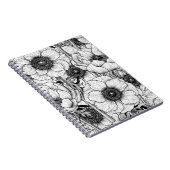 Anemonengarten in Schwarzweiß Notizblock (Rechte Seite)