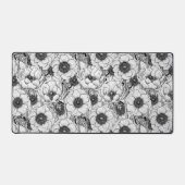 Anemonengarten in Schwarzweiß Schreibtischunterlage (Vorderseite)