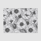 Anemonengarten in Schwarzweiß Seidenpapier (Vorderseite)